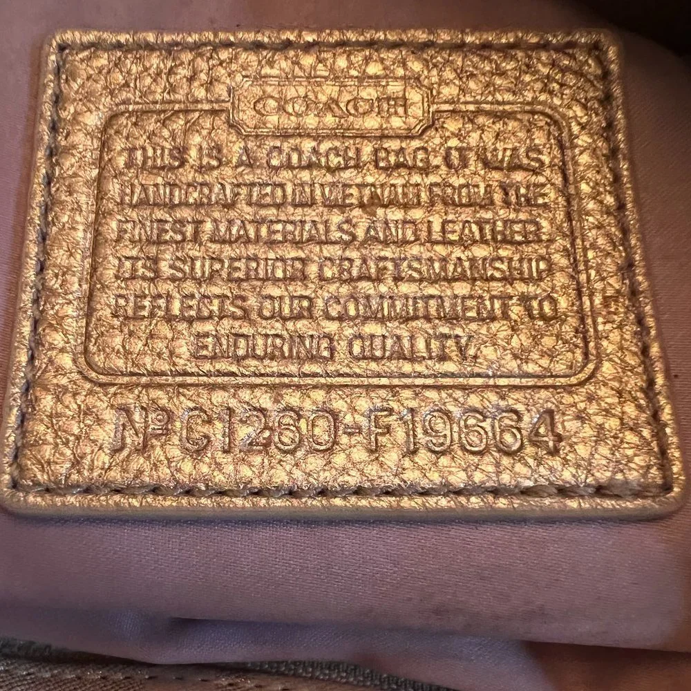 Coach metallic gold bag 19664